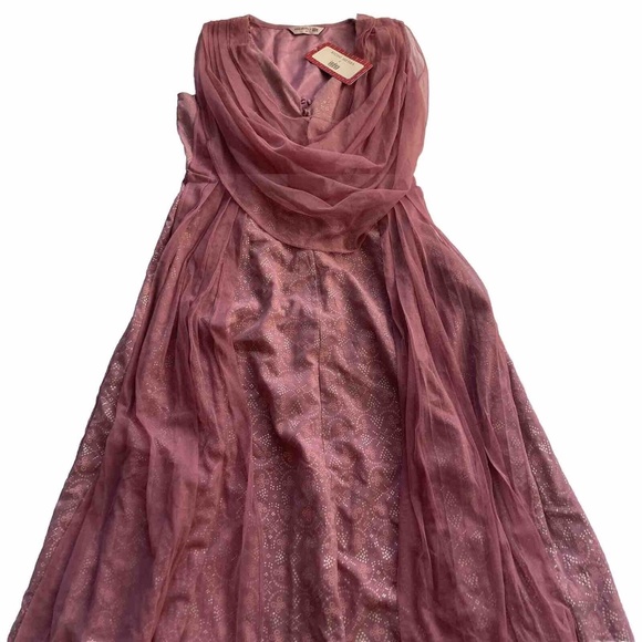 Ridhi Mehra Indya Dress Women's Small Rose Pink Patterned Short Sleeve - Picture 15 of 16